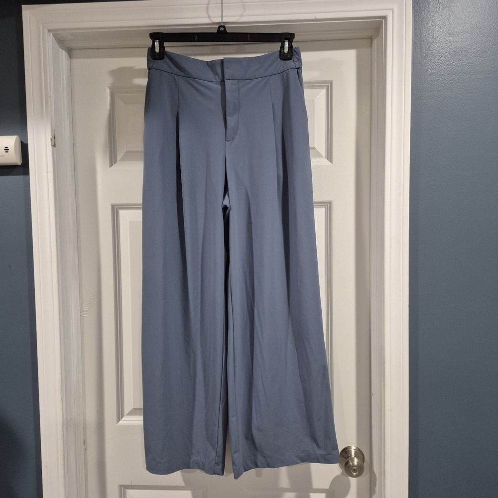 Athleta Pants Womens 8 Shadow Blue Pinnacle High Rise Trouser Wide Leg Career